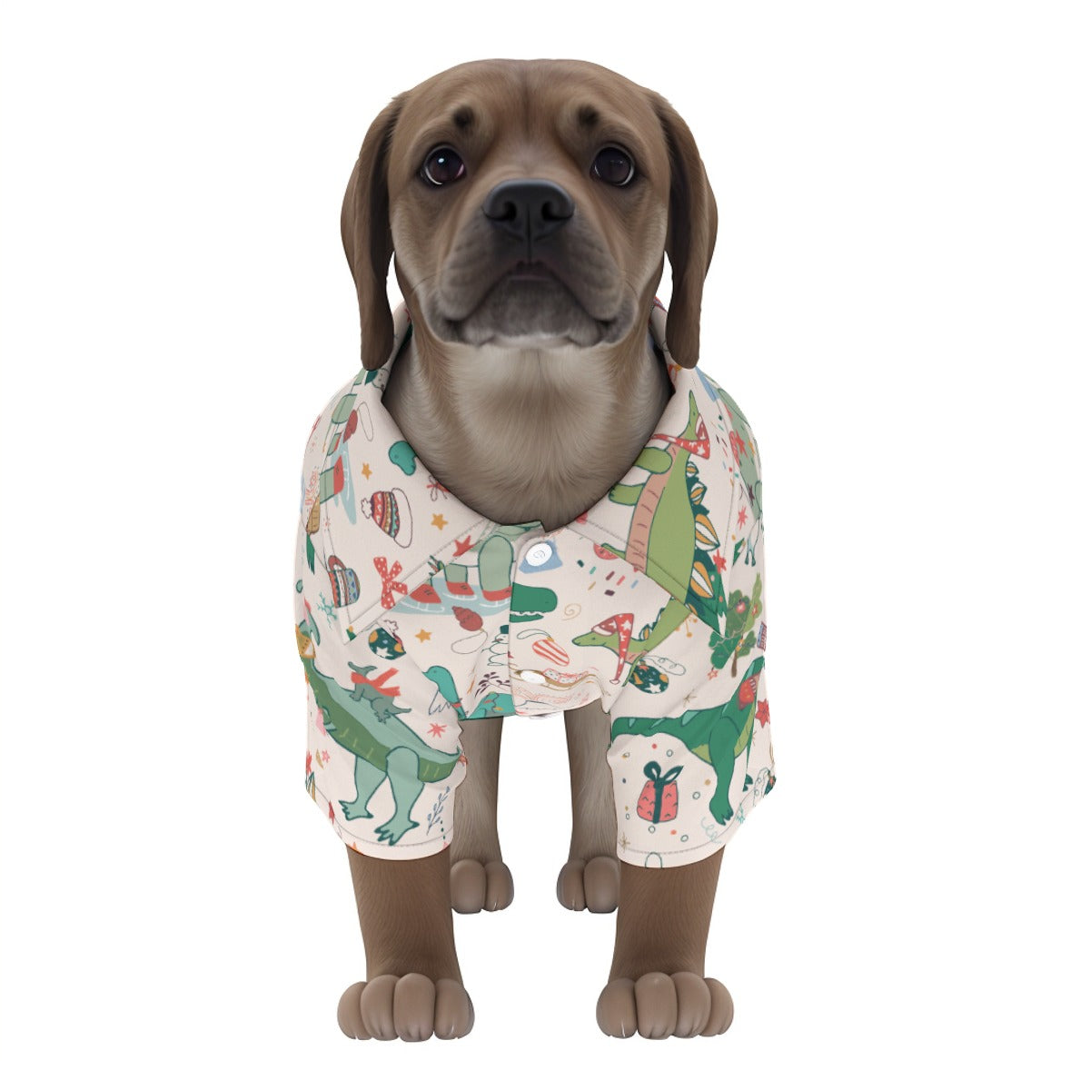 Christmas Dinosaur Hawaiian Shirt | Hoodies4Hounds | Shop Dog Clothing - Hoodies4Hounds