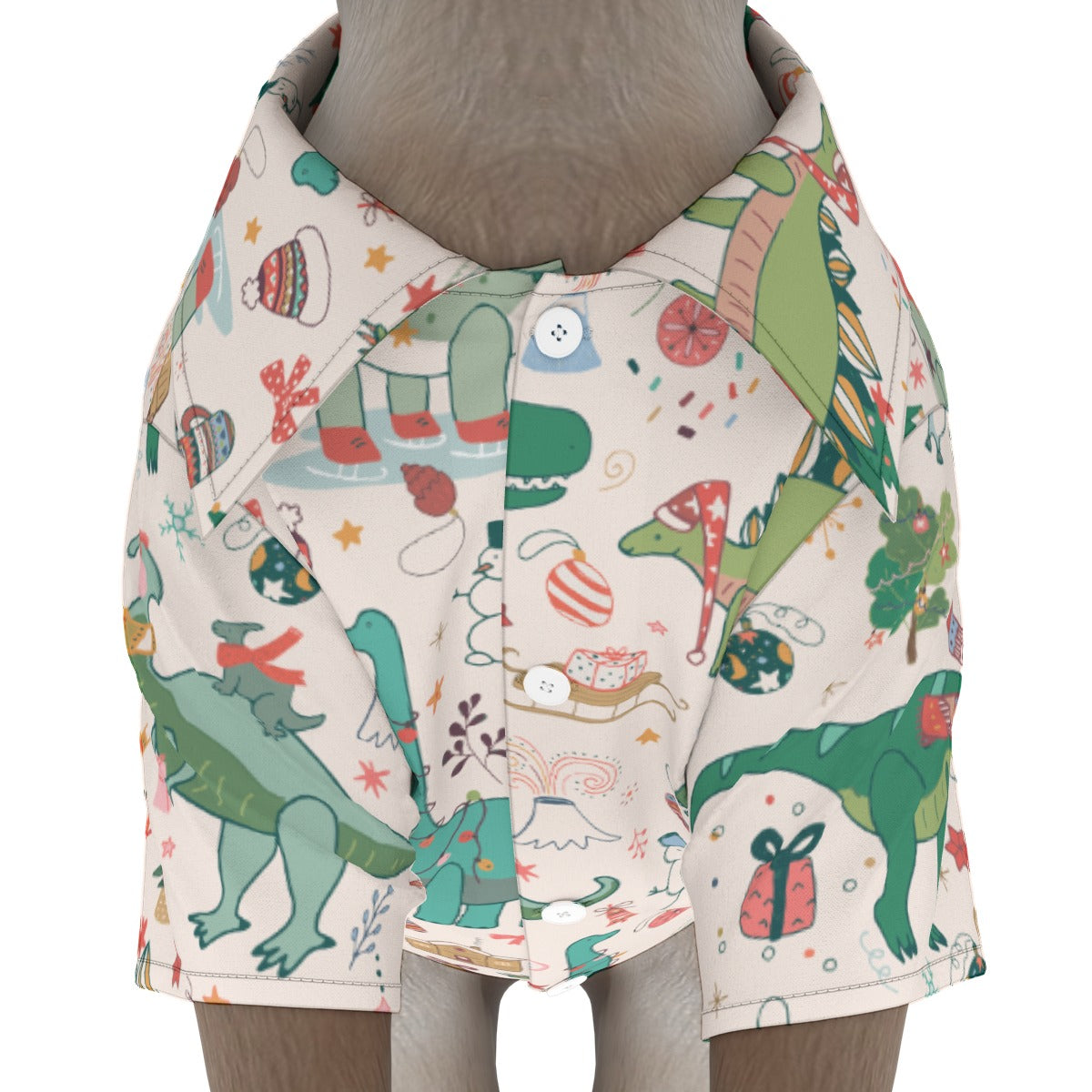 Christmas Dinosaur Hawaiian Shirt | Hoodies4Hounds | Shop Dog Clothing - Hoodies4Hounds