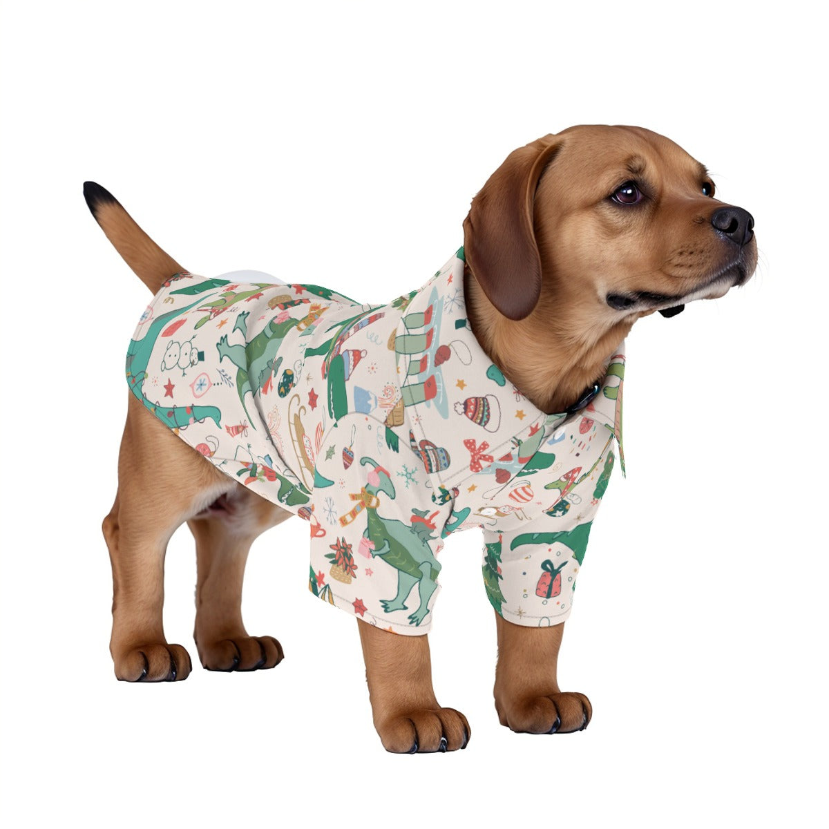 Christmas Dinosaur Hawaiian Shirt | Hoodies4Hounds | Shop Dog Clothing - Hoodies4Hounds