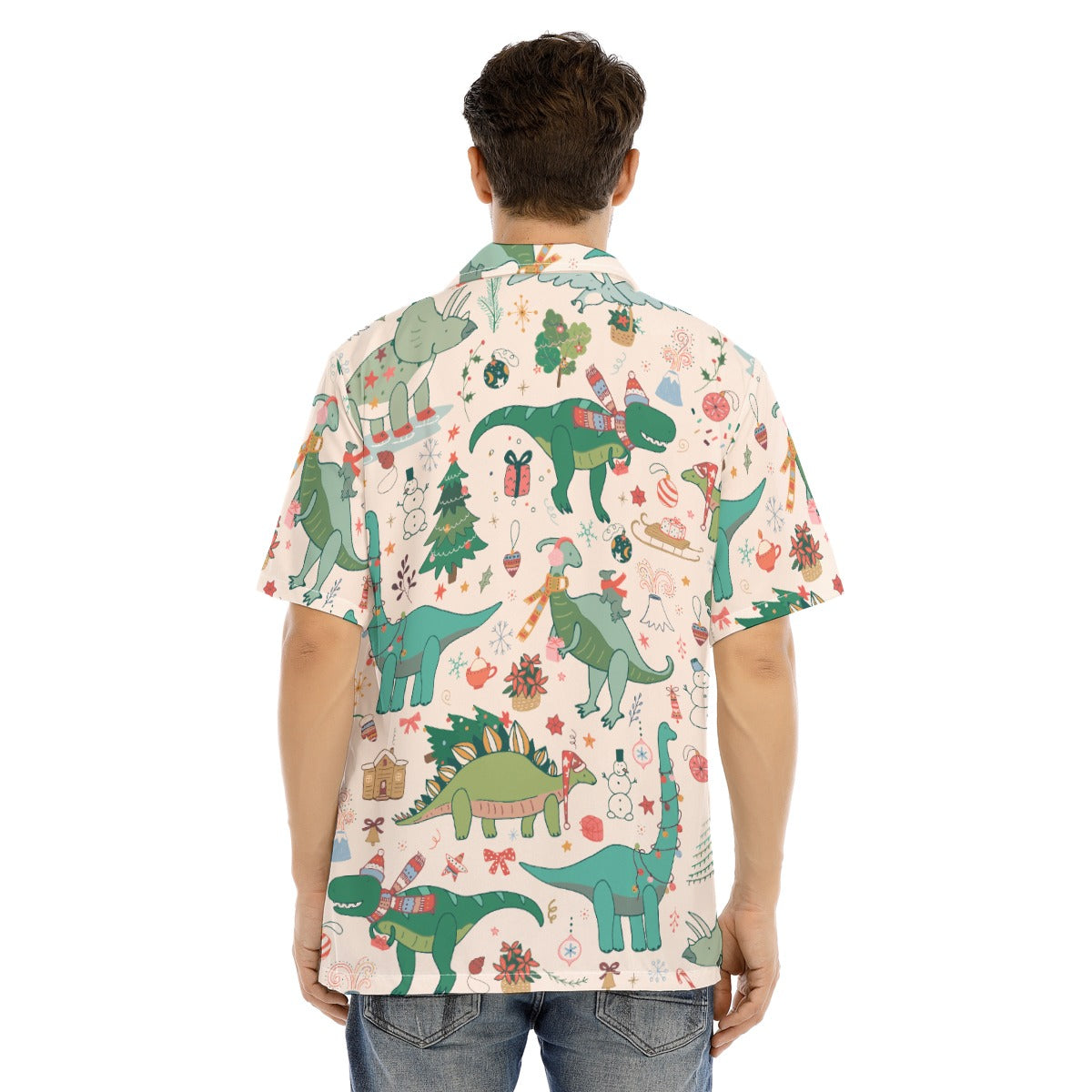 Christmas Dinosaur Hawaiian Shirt Human | Hoodies4Hounds | Shop Human Clothing - Hoodies4Hounds