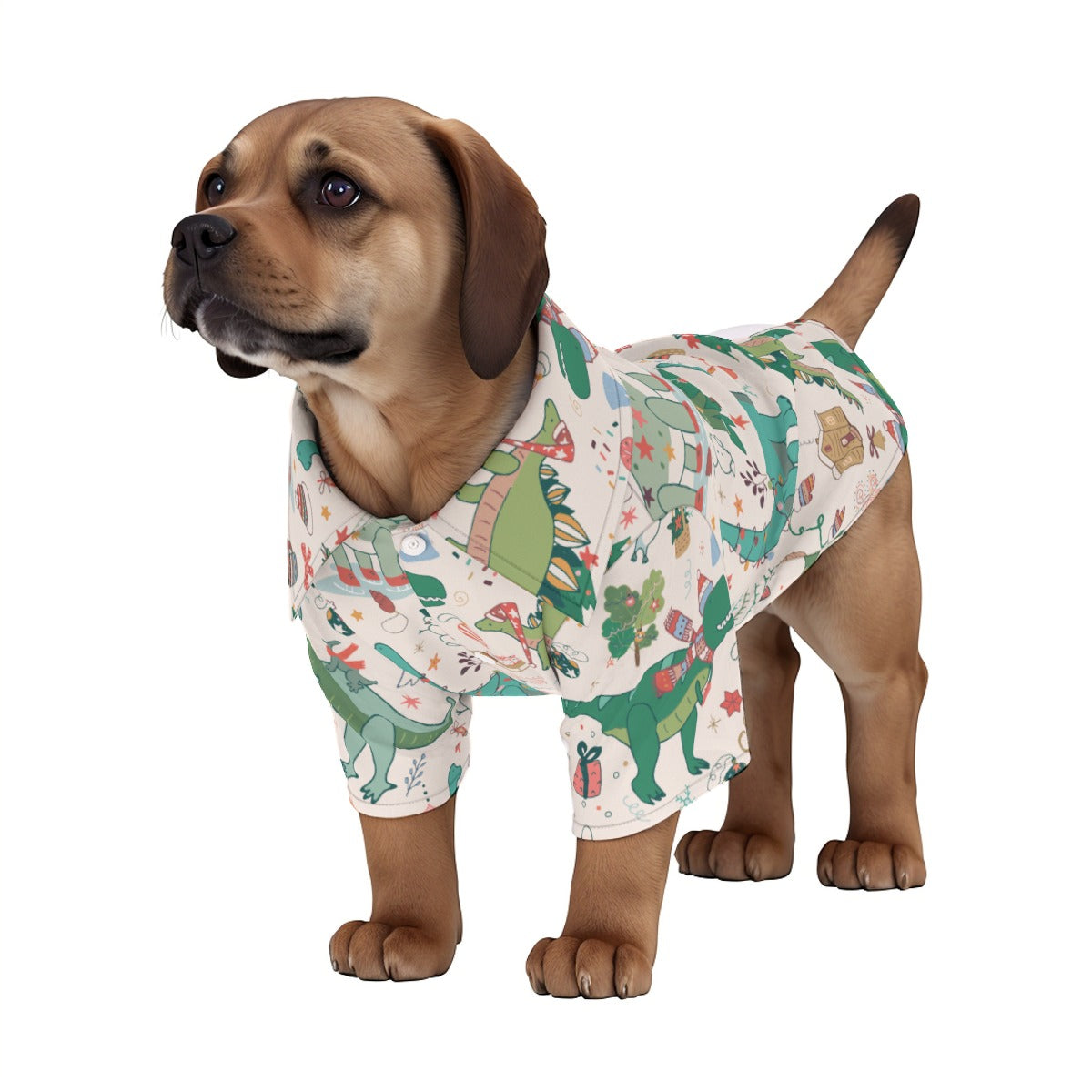 Christmas Dinosaur Hawaiian Shirt | Hoodies4Hounds | Shop Dog Clothing - Hoodies4Hounds