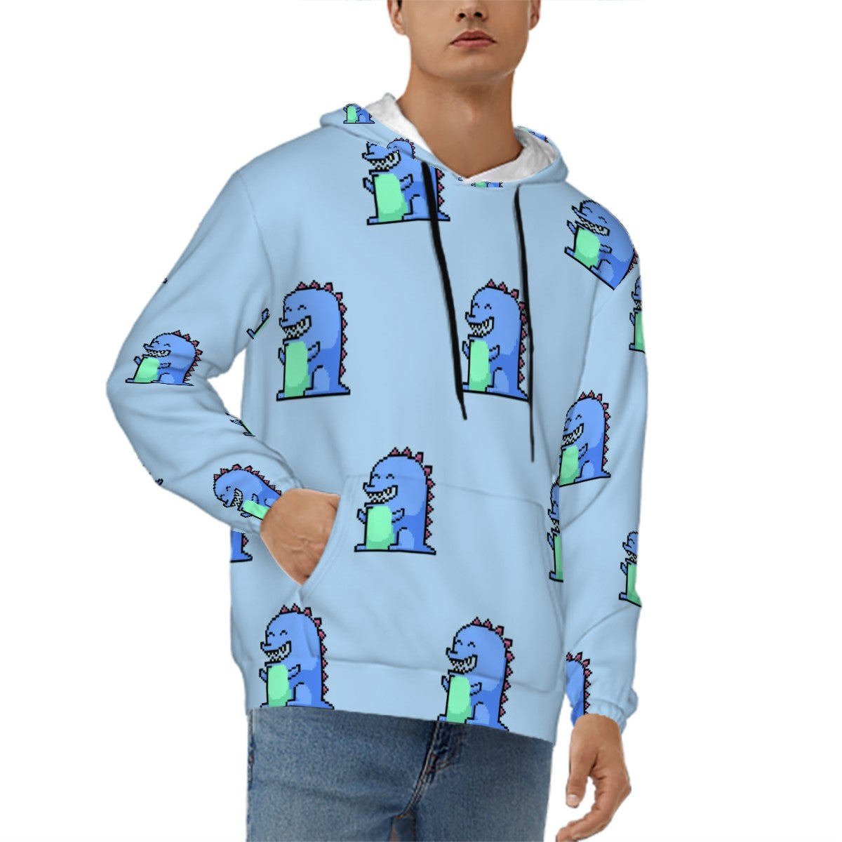 Blue Dinosaur Hoodie Human | Hoodies4Hounds | Shop Human Clothing - Hoodies4Hounds