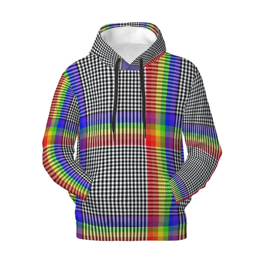 Plaid Rainbow Hoodie Human | Hoodies4Hounds | Shop Human Clothing - Hoodies4Hounds